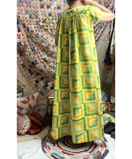 70's patchwork print dress