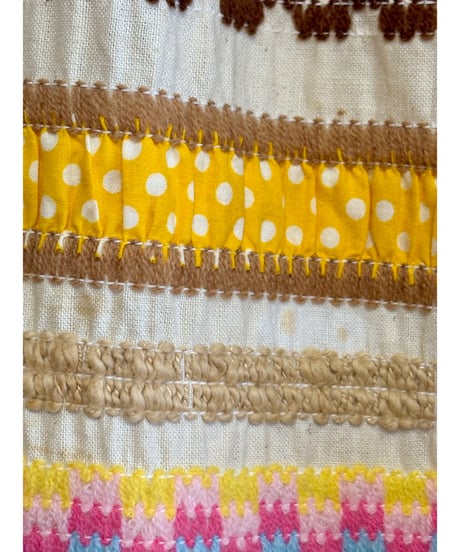 70s embroidered ribbon work skirt
