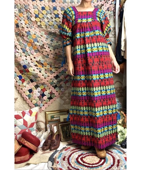 vintage guatemala embroidered one-piece