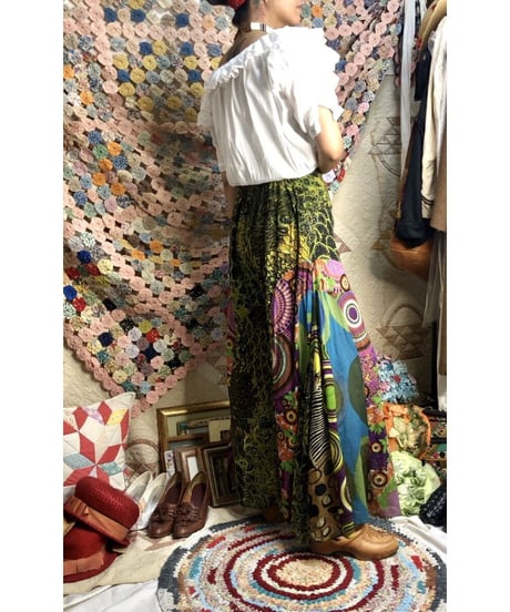 psychedelic print easy pants