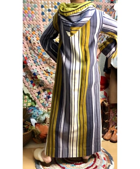 70s hoodie stripe dress