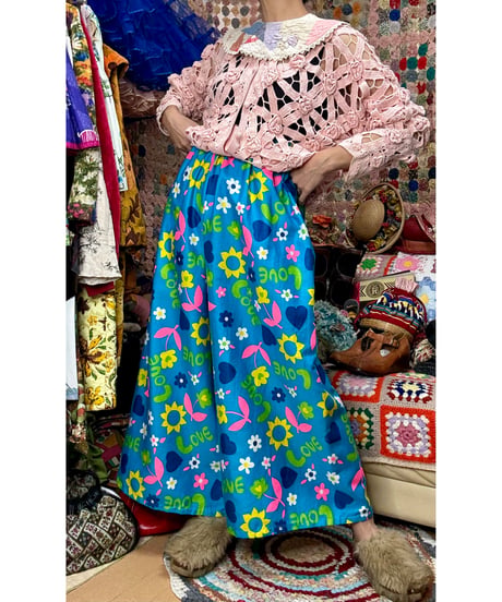 love and flower super wide leg pants（60-70s fabric）