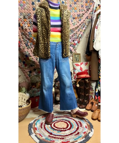 80s faux fur leopard vest