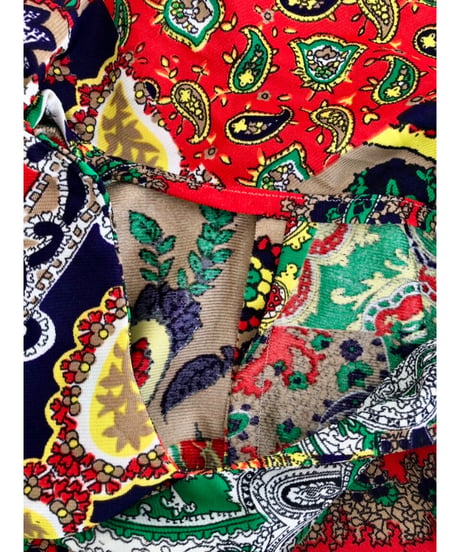 patchwork print paisley dress