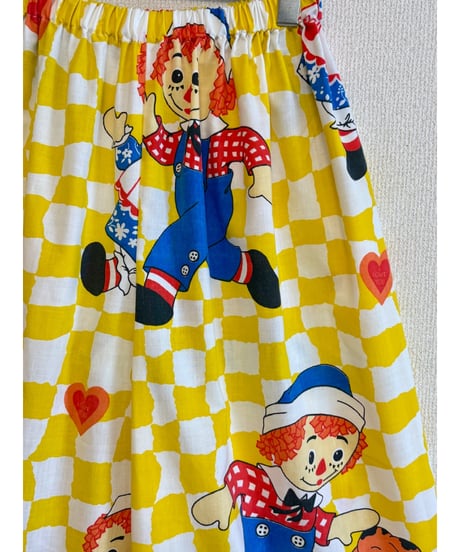 Raggedy Ann & Andy super wide leg pants（70s fabric）