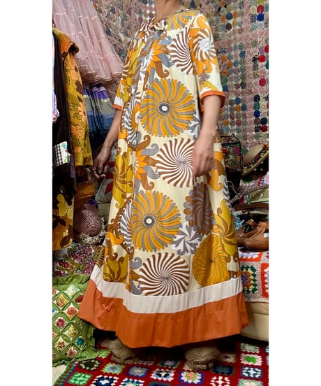 70s psychedelic print dress
