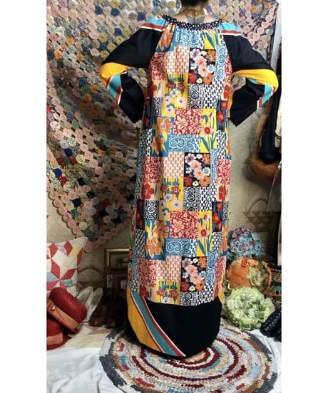 1960-70's patchwork print one-piece