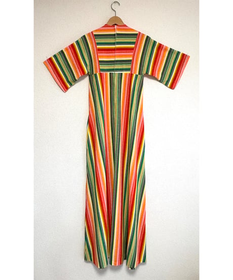 70s stripe pile dress