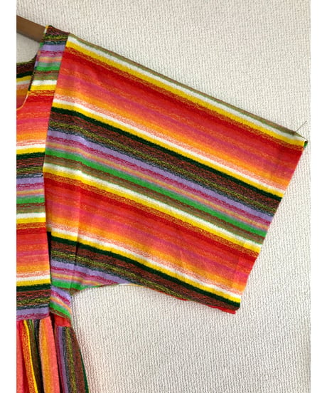 60s mulch stripe pile dress