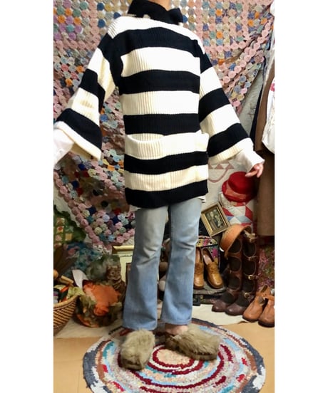 70s stripe hoodie knit