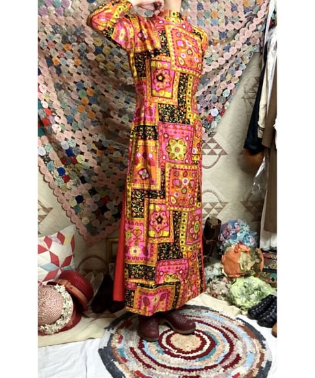 60's psychedelic flower dress