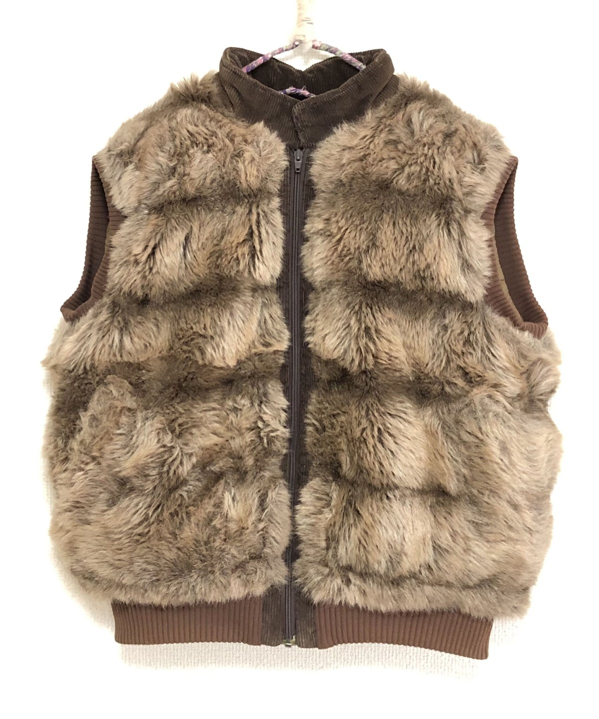 70-80's hansa branta by stearns faux fur down v