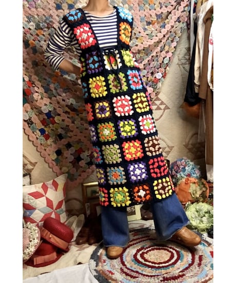 granny square one-piece black
