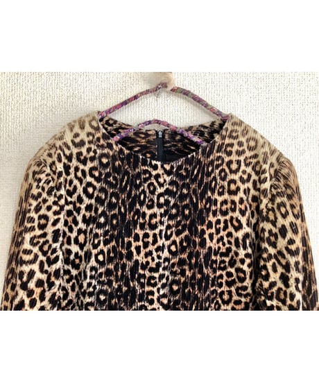 70-80's corduroy leopard all-in-one