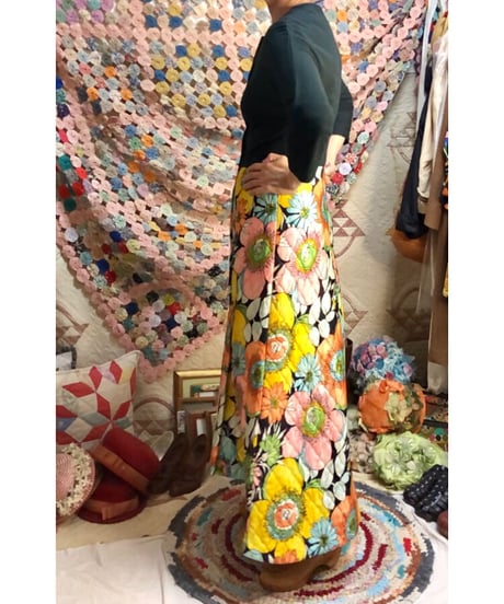 60's flower quilting dress