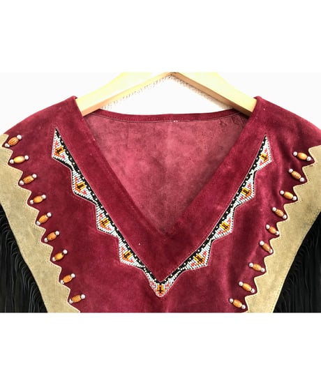 suede fringe shawl