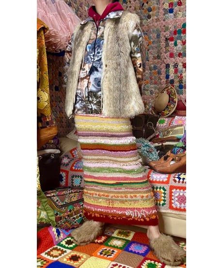 60s faux fur vest