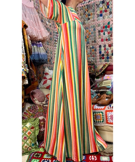 70s stripe pile dress