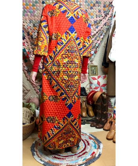 60s paisley quilting dress