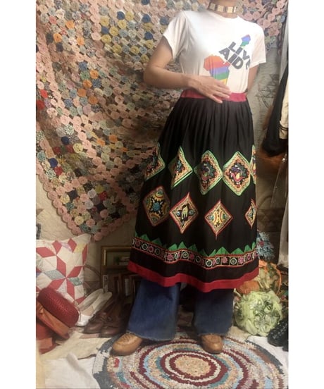 hand embroidered mirror work skirt