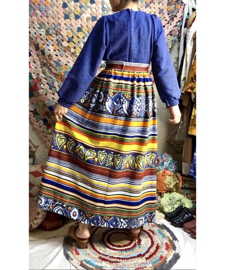 60's psychedelic pattern maxi skirt
