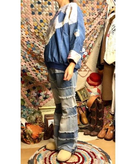 denim patchwork quilt remake tops