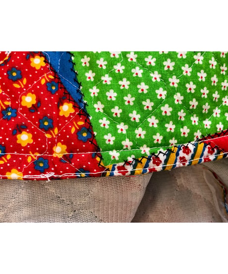 70s patchwork print quilting skirt
