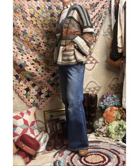 1970's mix color cardigan