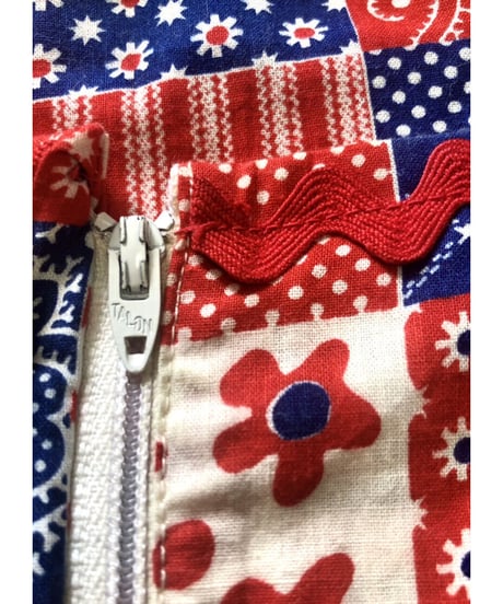 70's patchwork print one-piece