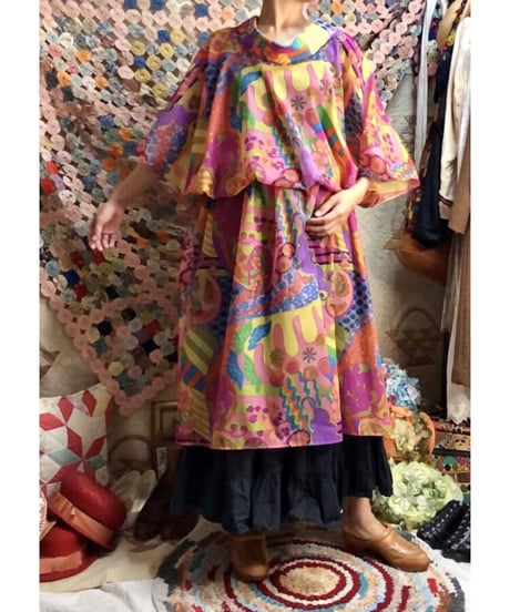 60's Joseph magnin psychedelic one-piece