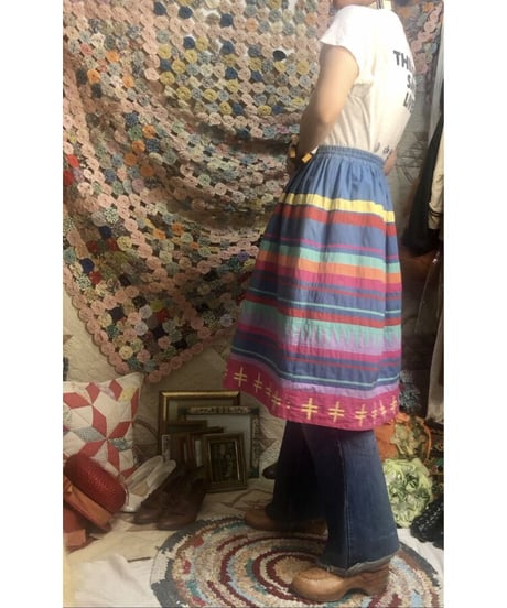 patchwork cotton skirt