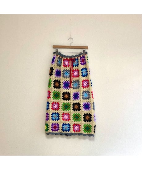 granny square skirt  beige