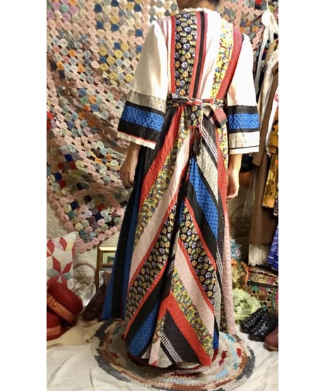70's patchwork print one-piece