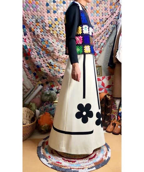 60s monotone flower dress