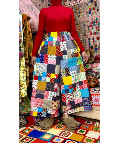 70s patchwork wide leg pants