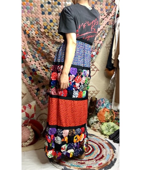yo-yo quilt skirt
