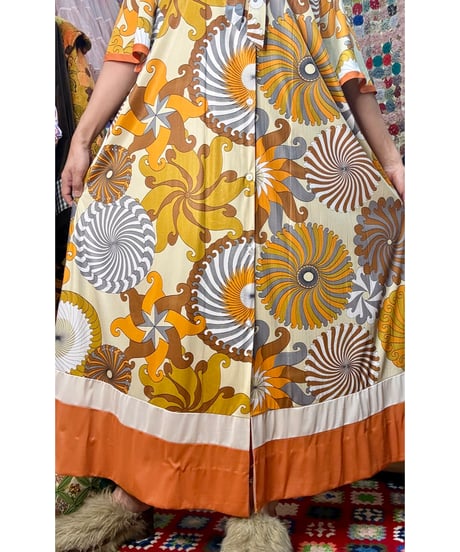 70s psychedelic print dress