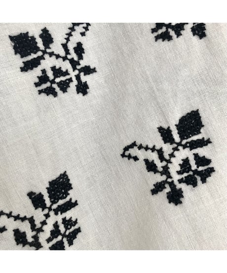 vintage ukrainian embroidered one-piece black cotton