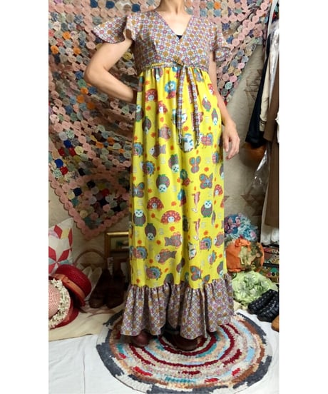 60's funny print summer dress