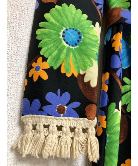 70s flower fringe dress