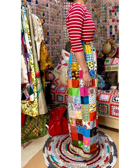 patchwork super wide leg pants