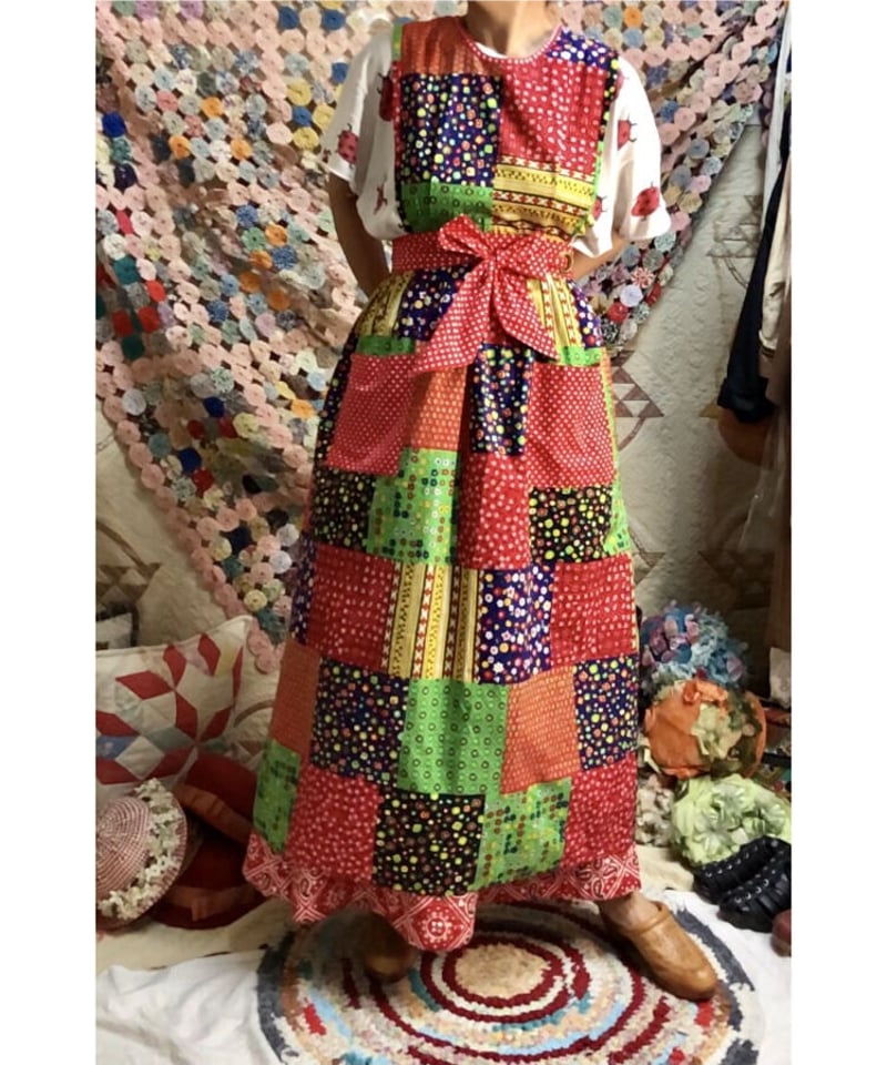 patchwork print apron dress | Quilt