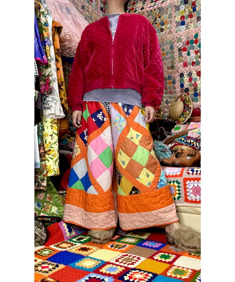 80s quilted velours jacket