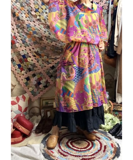 60's Joseph magnin psychedelic one-piece