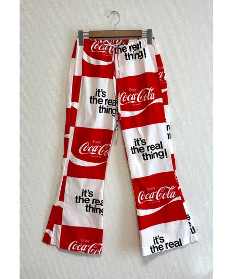 70s coca-cola print cotton pants