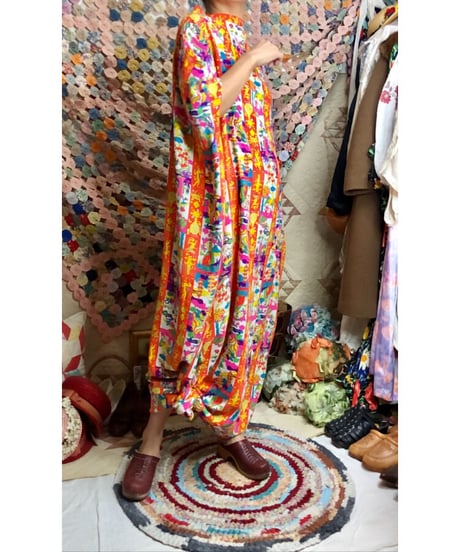 60s oriental print dress