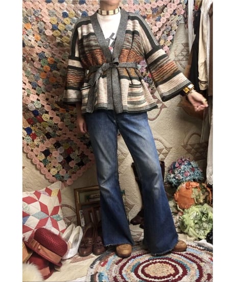 1970's mix color cardigan