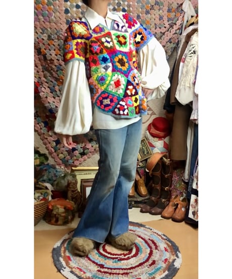 granny square pullover tops