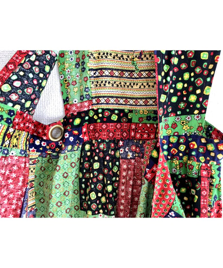 70's patchwork print apron dress