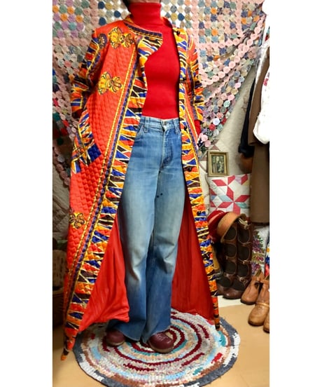 60s paisley quilting dress